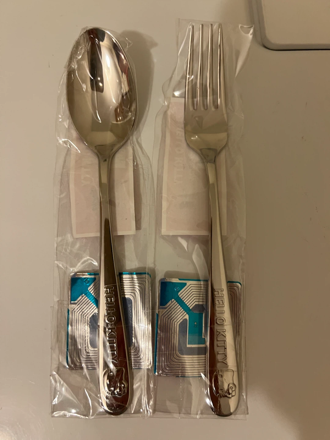 Hello Kitty stainless steel spoon and fork set