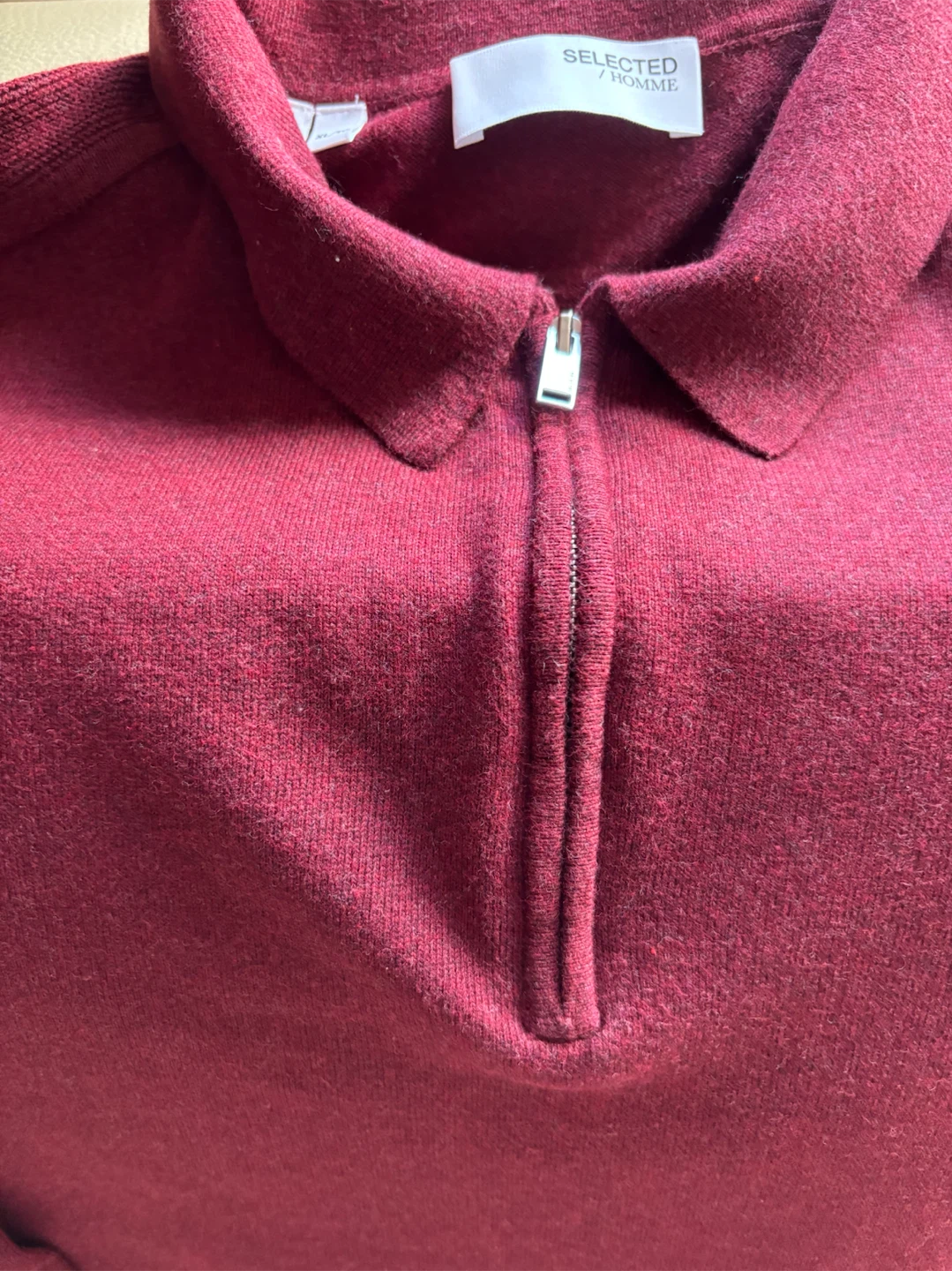 XL burgundy 100% cotton polo half zip Simon’s brand - photo 3