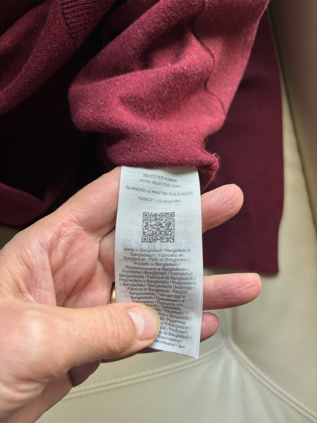 XL burgundy 100% cotton polo half zip Simon’s brand - photo 4