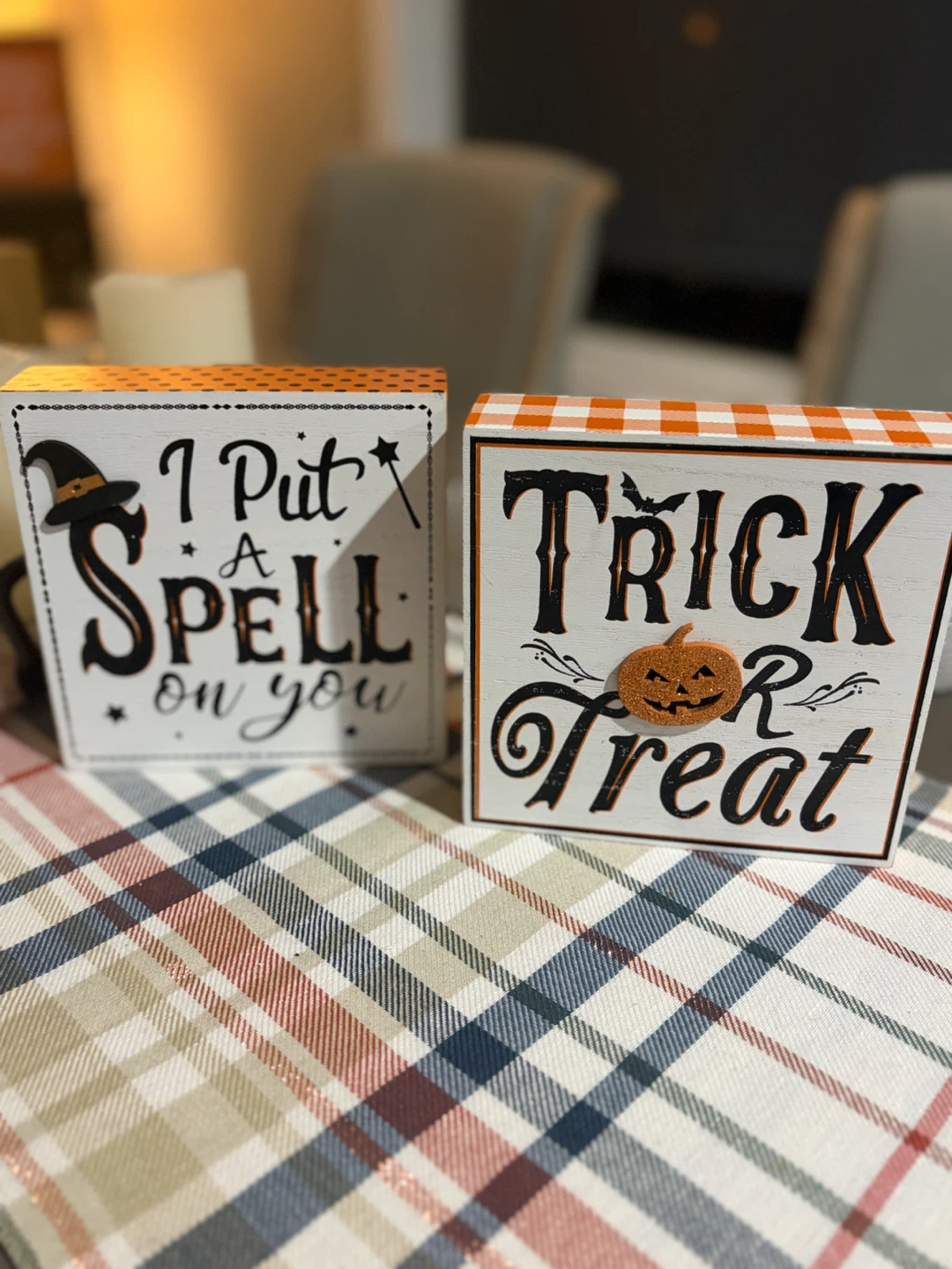 Set of 2 Halloween Decorative Signs