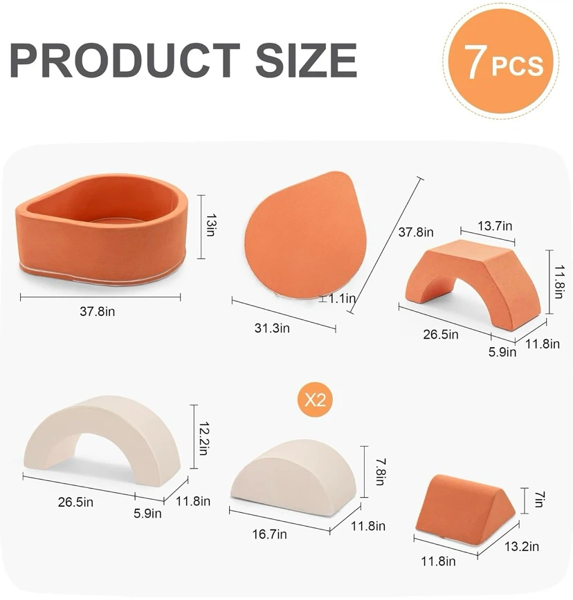 New 7-Piece Baby Foam Climbing Blocks - photo 3