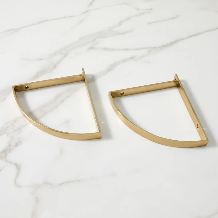 6 Brass Shelving Brackets