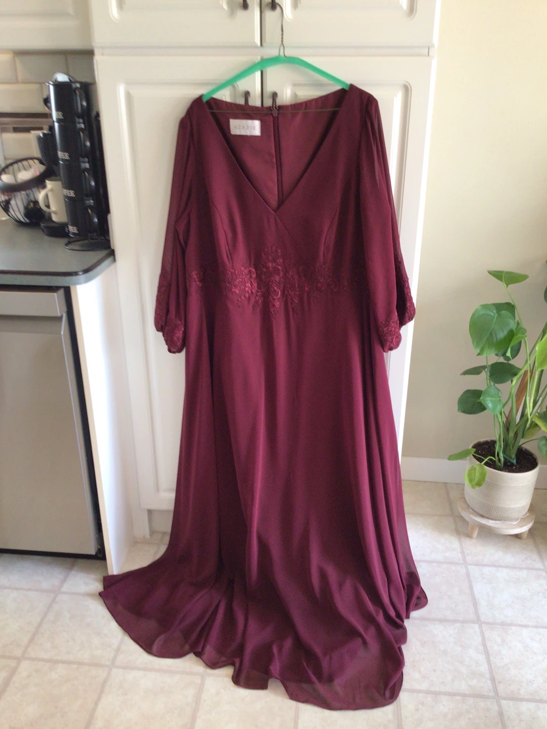 Azazie Burgundy Long Sleeve Dress - photo 5