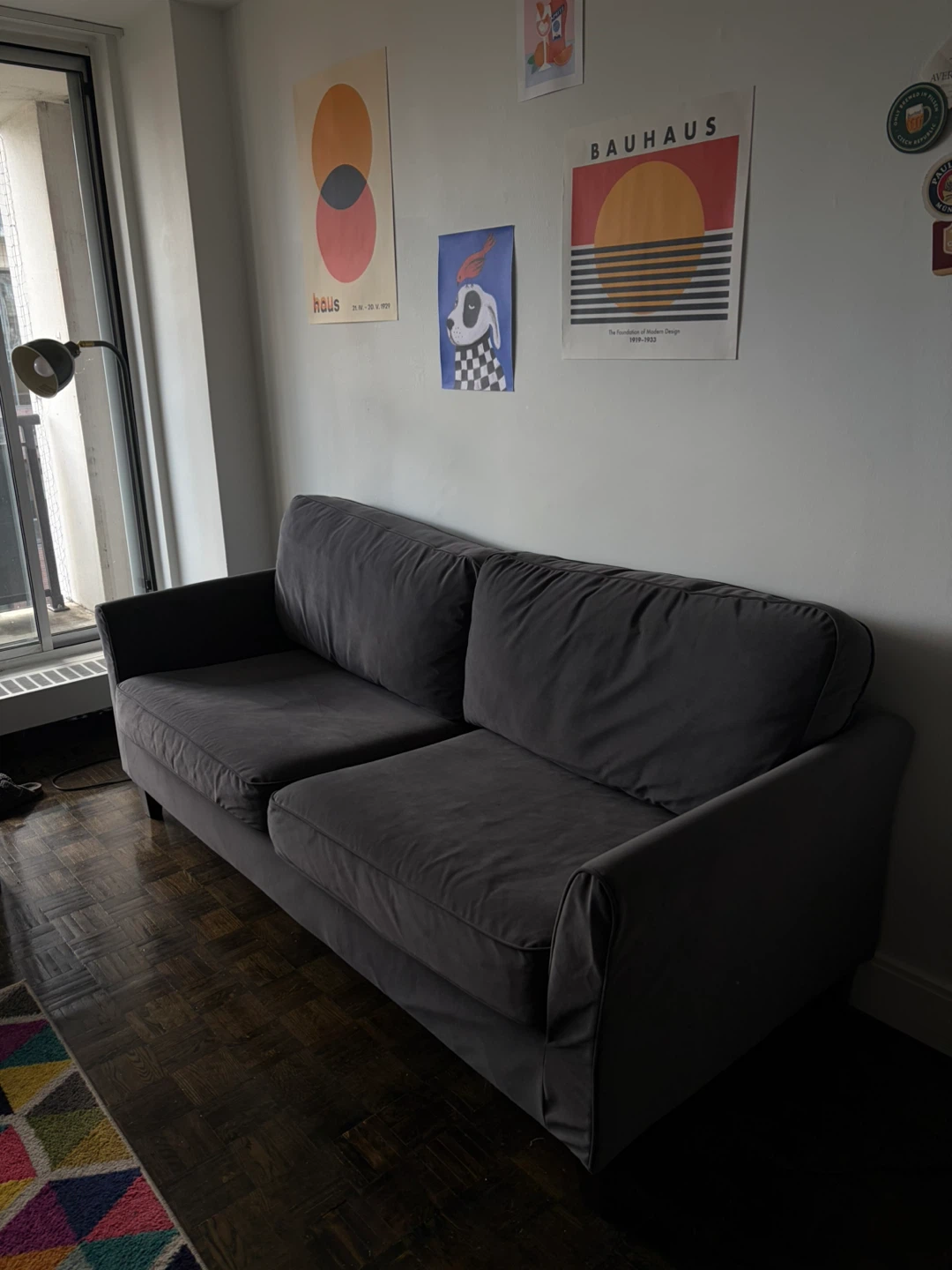 Dark Grey Two-Seater Sofa