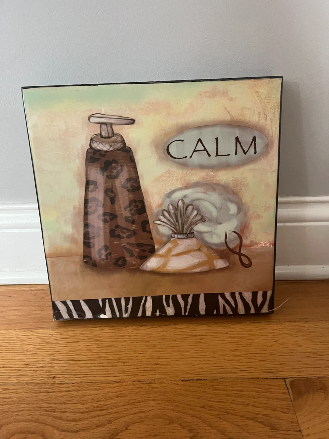 Calm Leopard Print Bathroom Wall Art