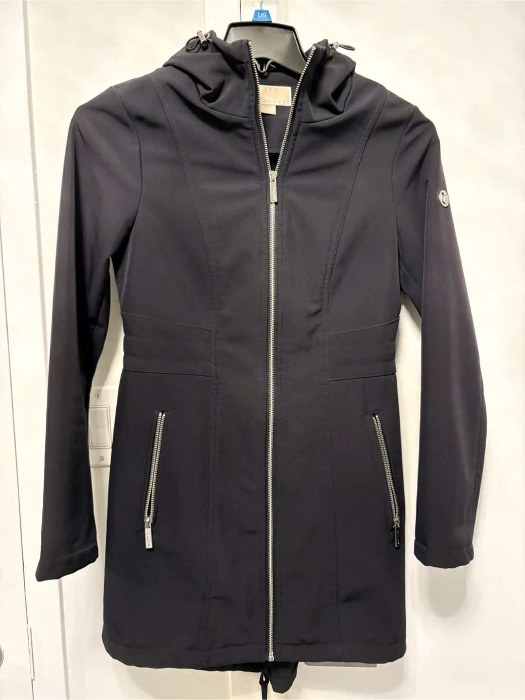 Michael Kors Black Softshell Hooded Jacket