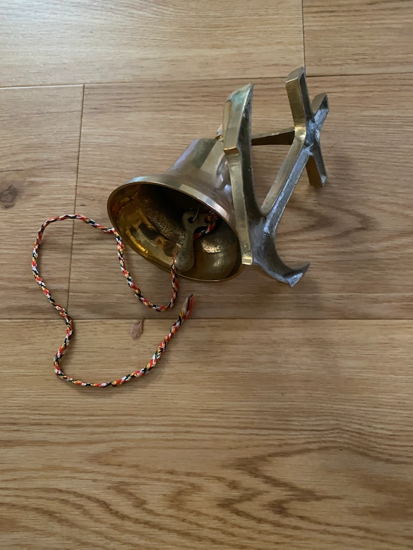 Vintage Brass Anchor Wall Bell - photo 2