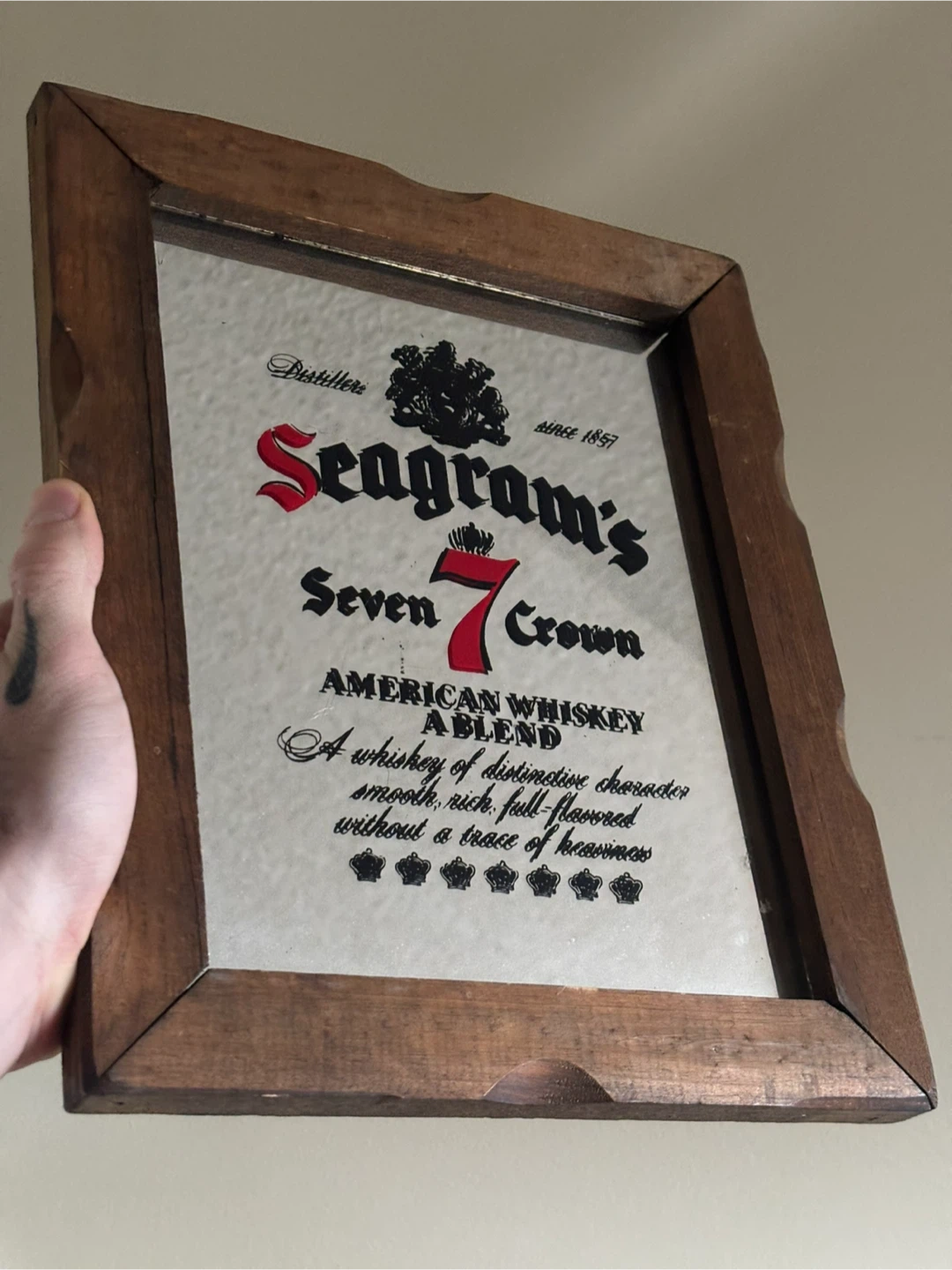 Seagram's Seven Crown vintage wall mirror - photo 2