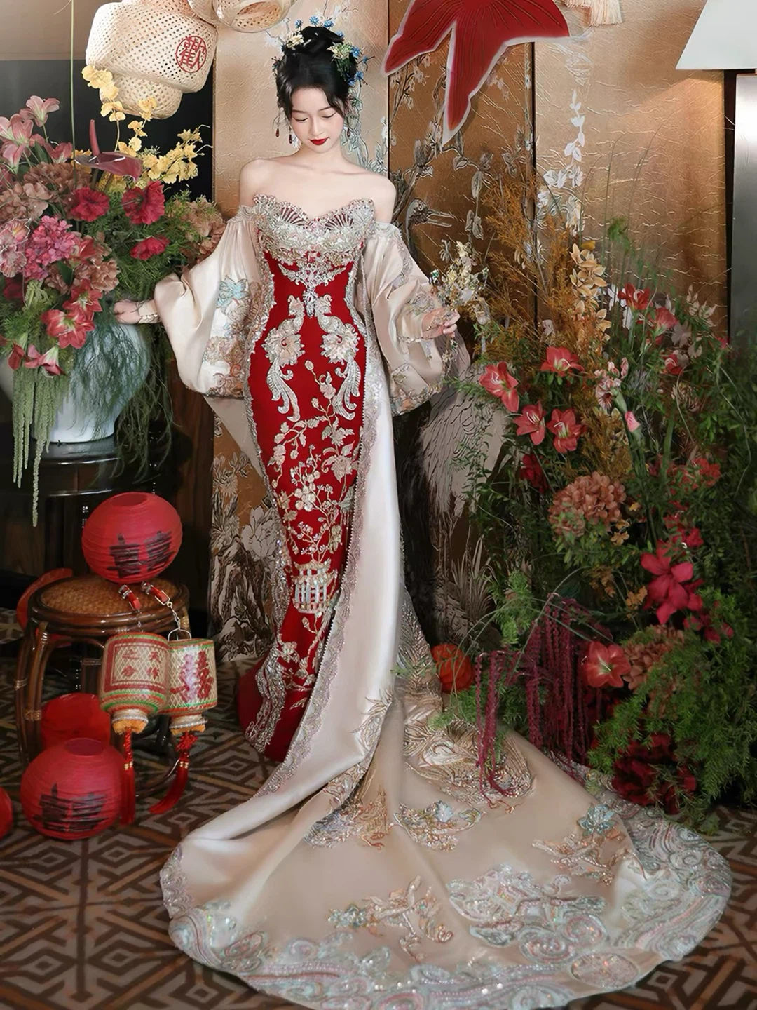 Traditional Chinese Wedding dress /Gown - photo 2