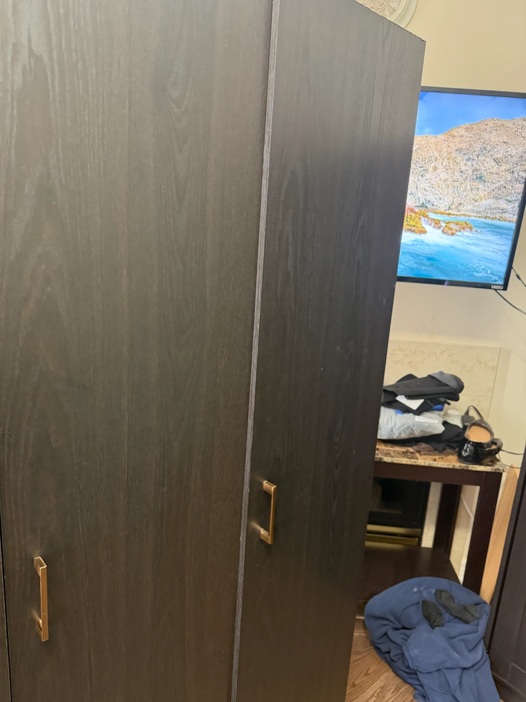 3 door dark brown wardrobe - photo 4