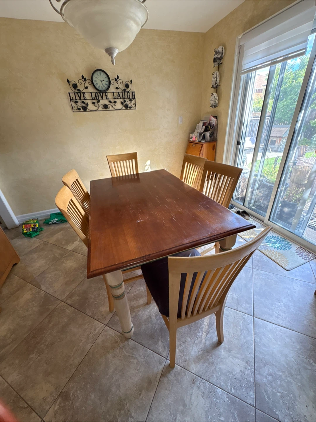 Wooden dining table with 6 chairs - photo 3