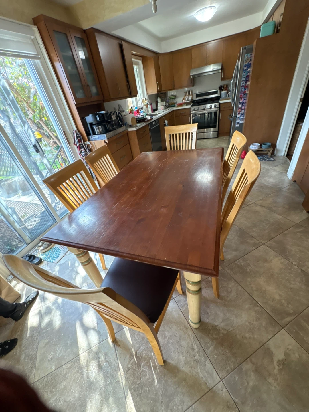 Wooden dining table with 6 chairs - photo 4
