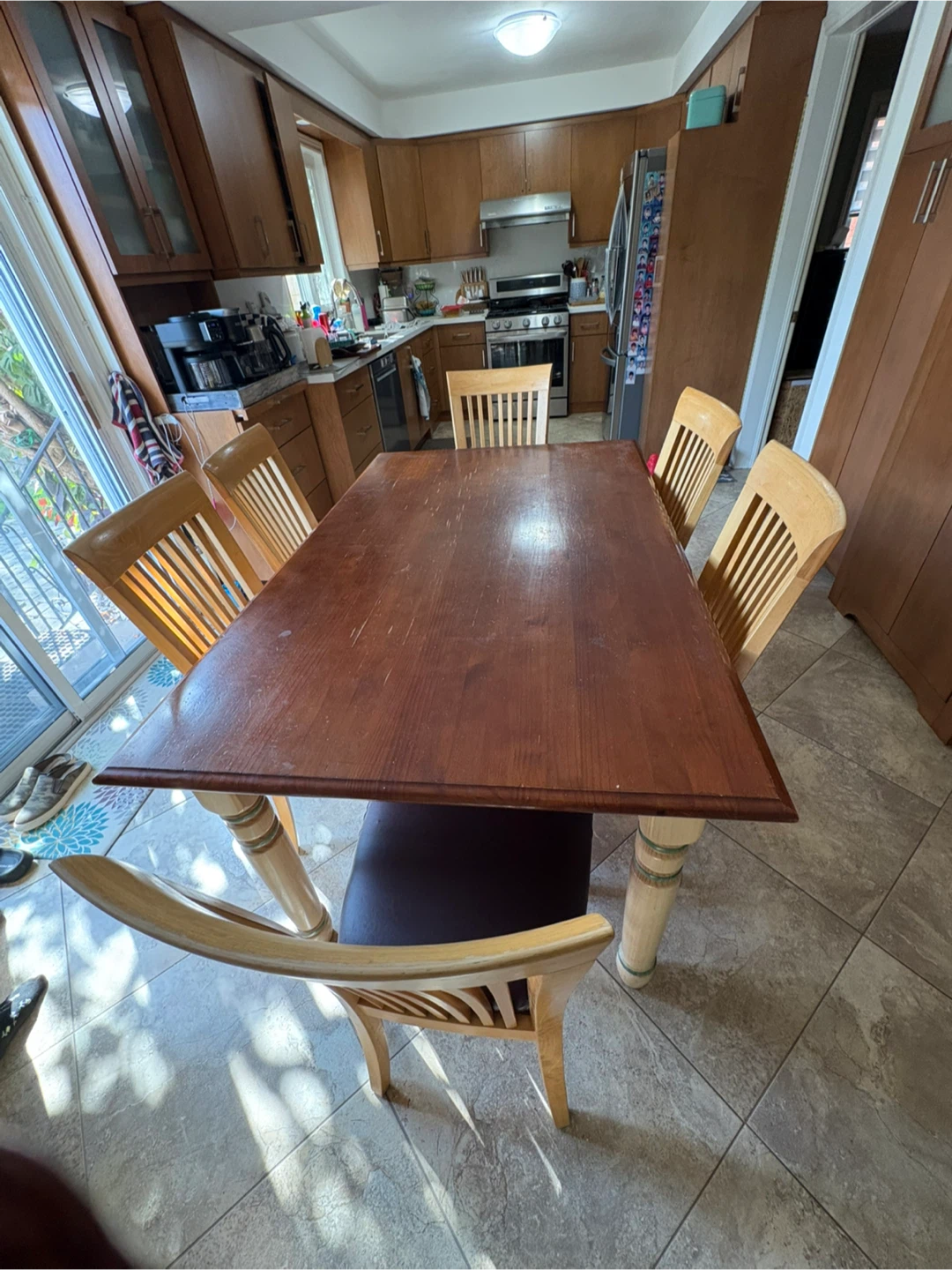 Wooden dining table with 6 chairs - photo 5