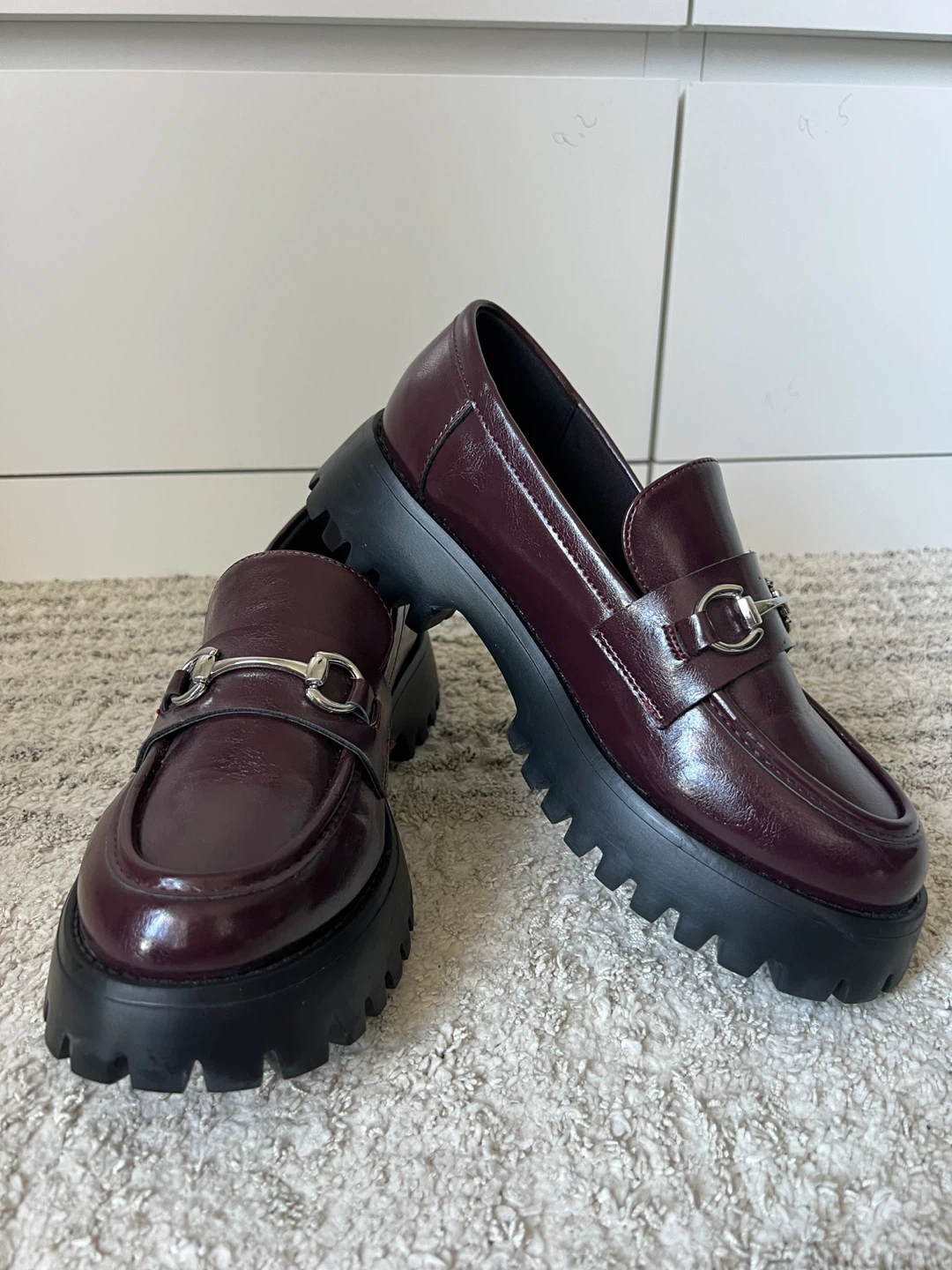 Burgundy Loafers size 8W