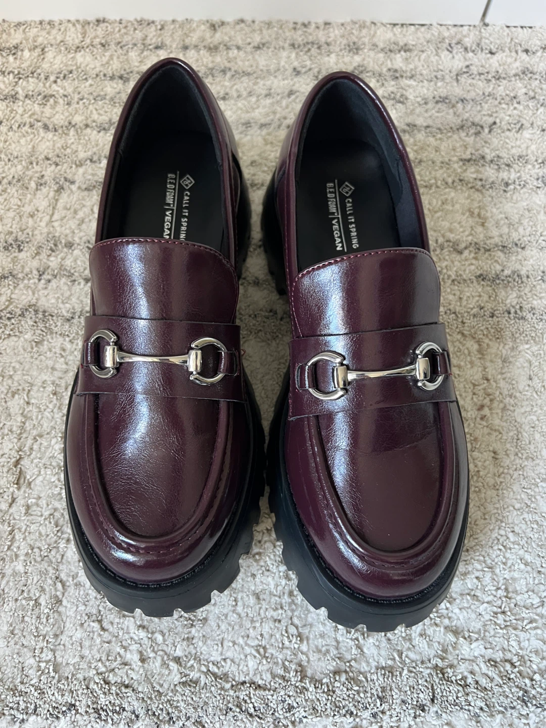 Burgundy Loafers size 8W - photo 2