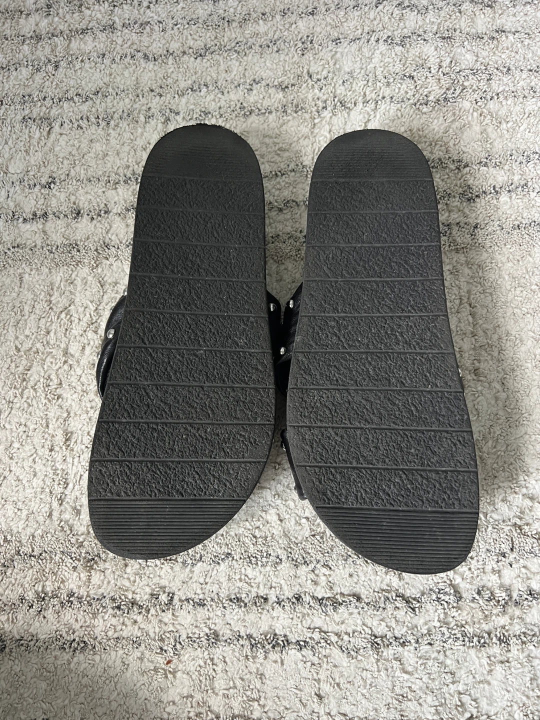 Black Studded Sandals size 8W - photo 4