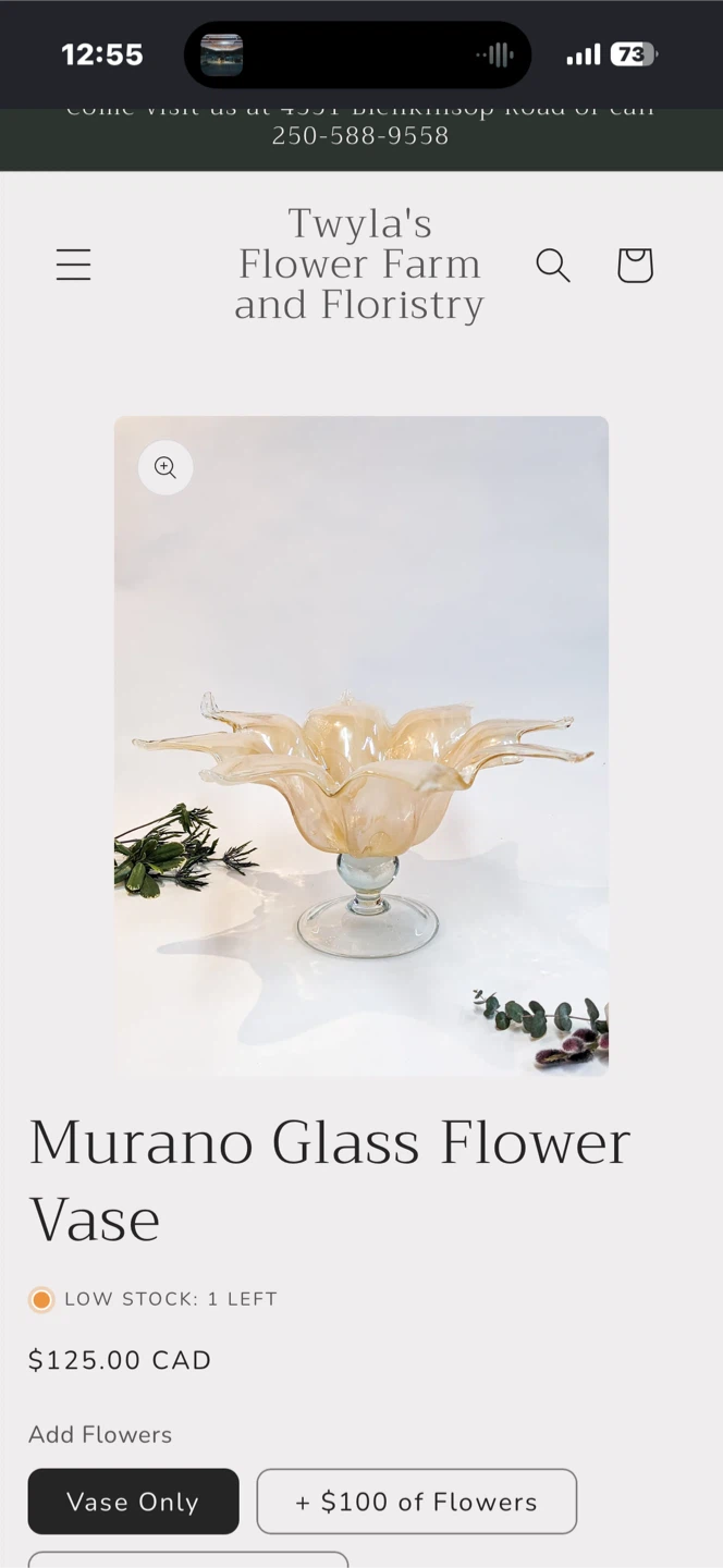 Murano Glass Flower Vase - photo 2