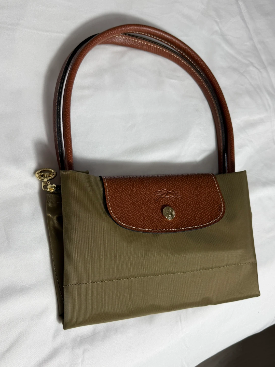 Longchamp Le Pliage Olive Green Tote brand new