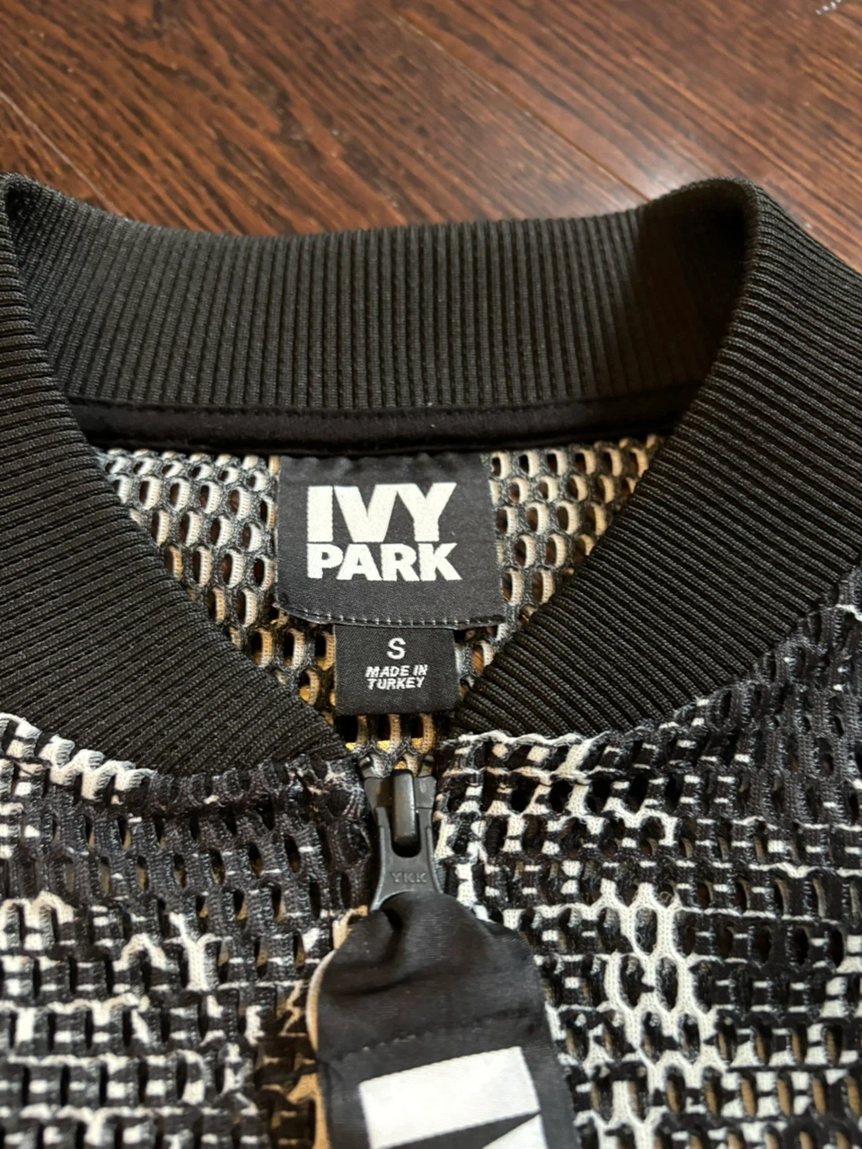 IVY PARK Black and White Mesh Bomber Jacket - photo 2