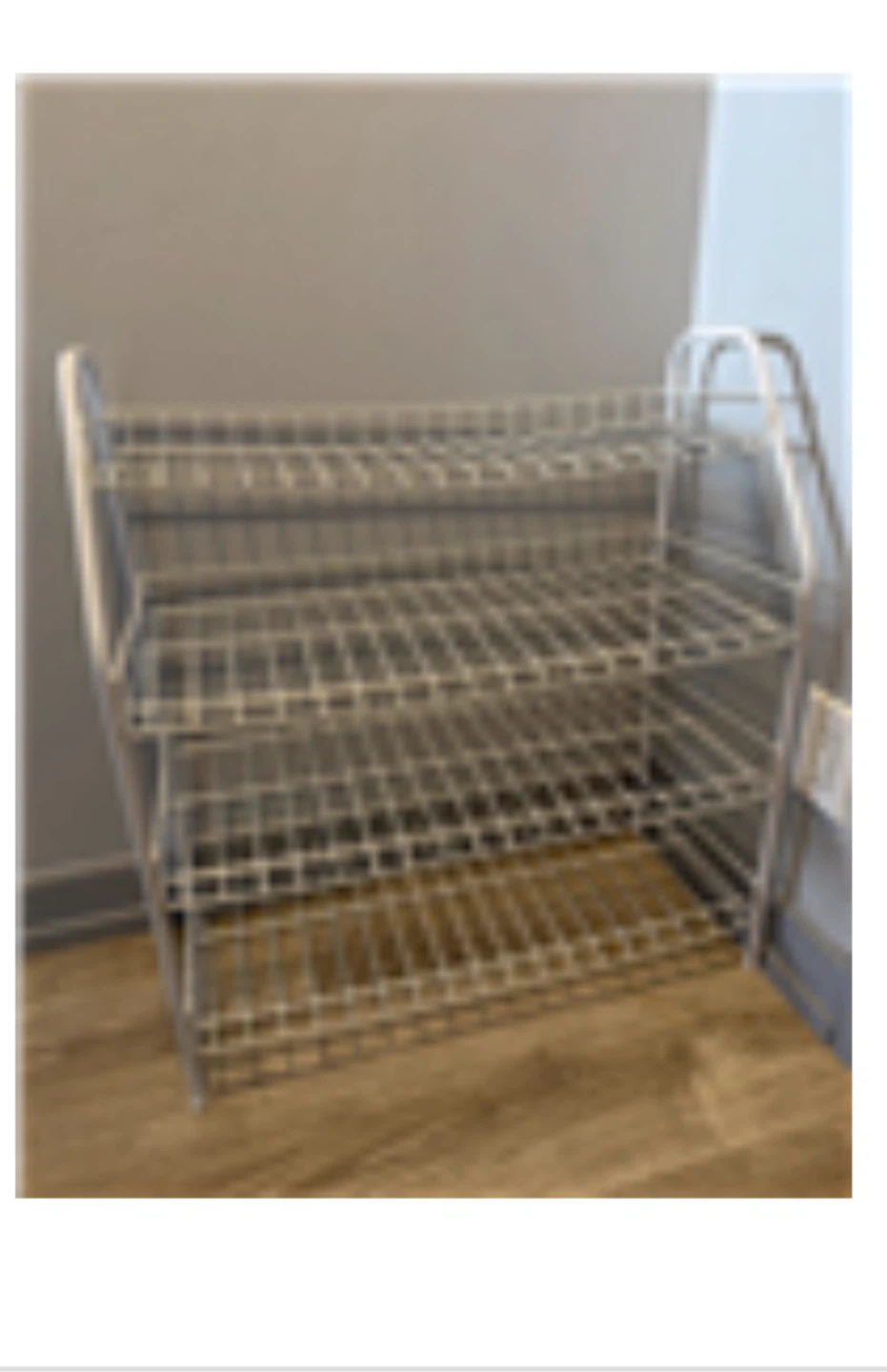 White Wire Four-Tier Shoe Rack