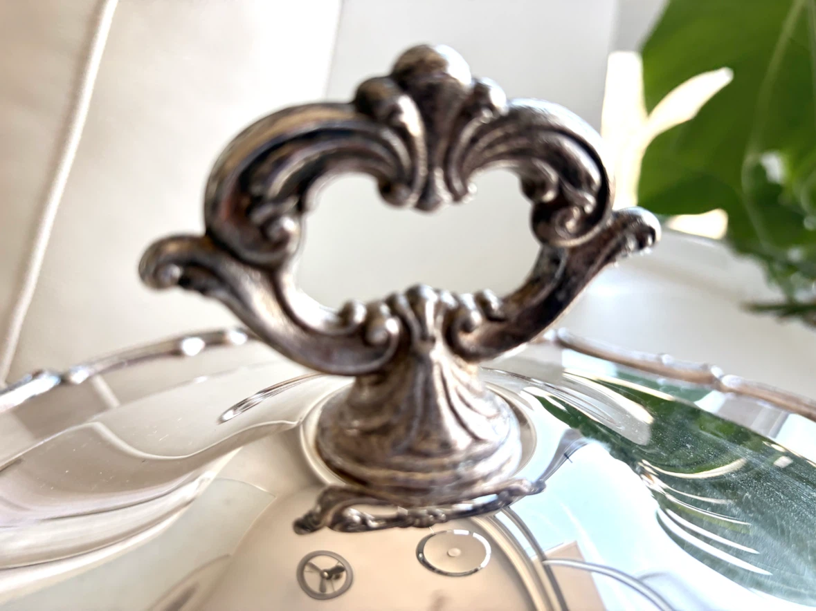 Silver Plated Serving Dish with Lid and glass insert - photo 3