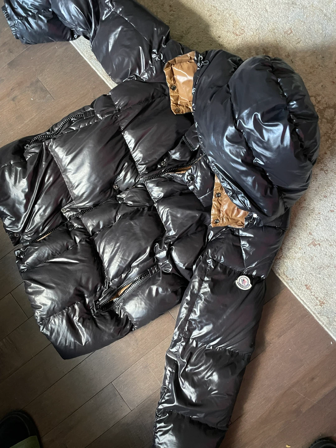 Moncler Shiny Black Puffer Jacket - photo 2