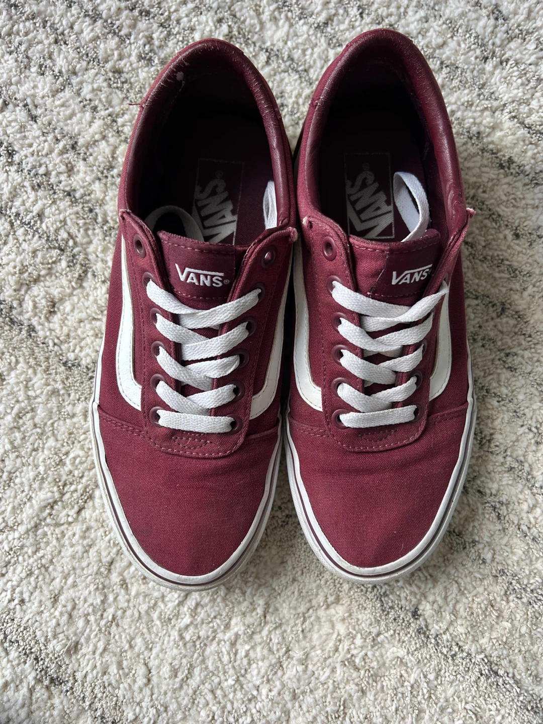 Burgundy Vans Size 8W - photo 2