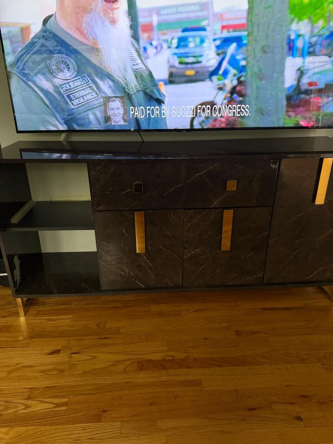 Modern Marble Look Media Console - photo 3