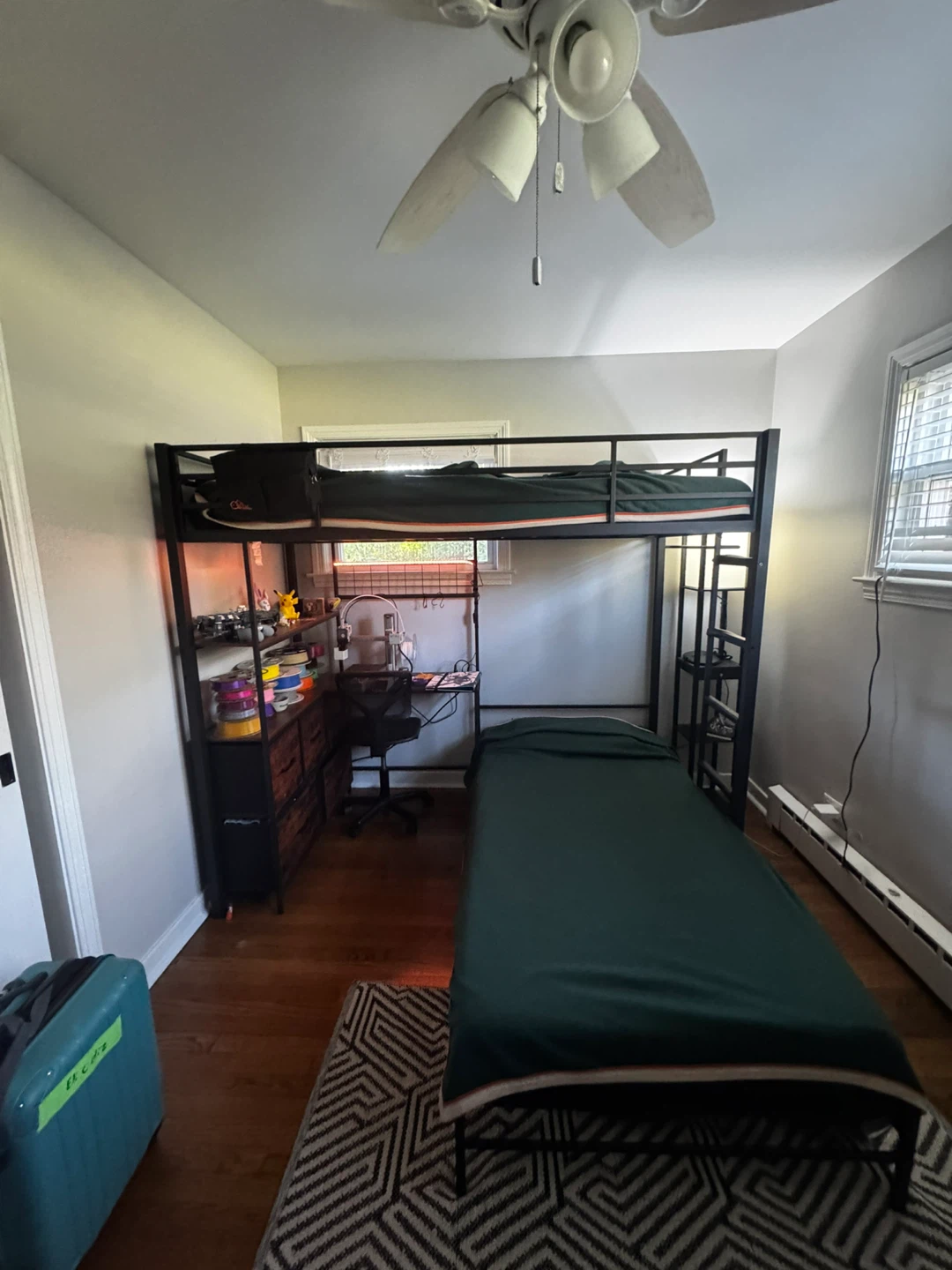 Black Metal Twin Loft Bed Frame - photo 2
