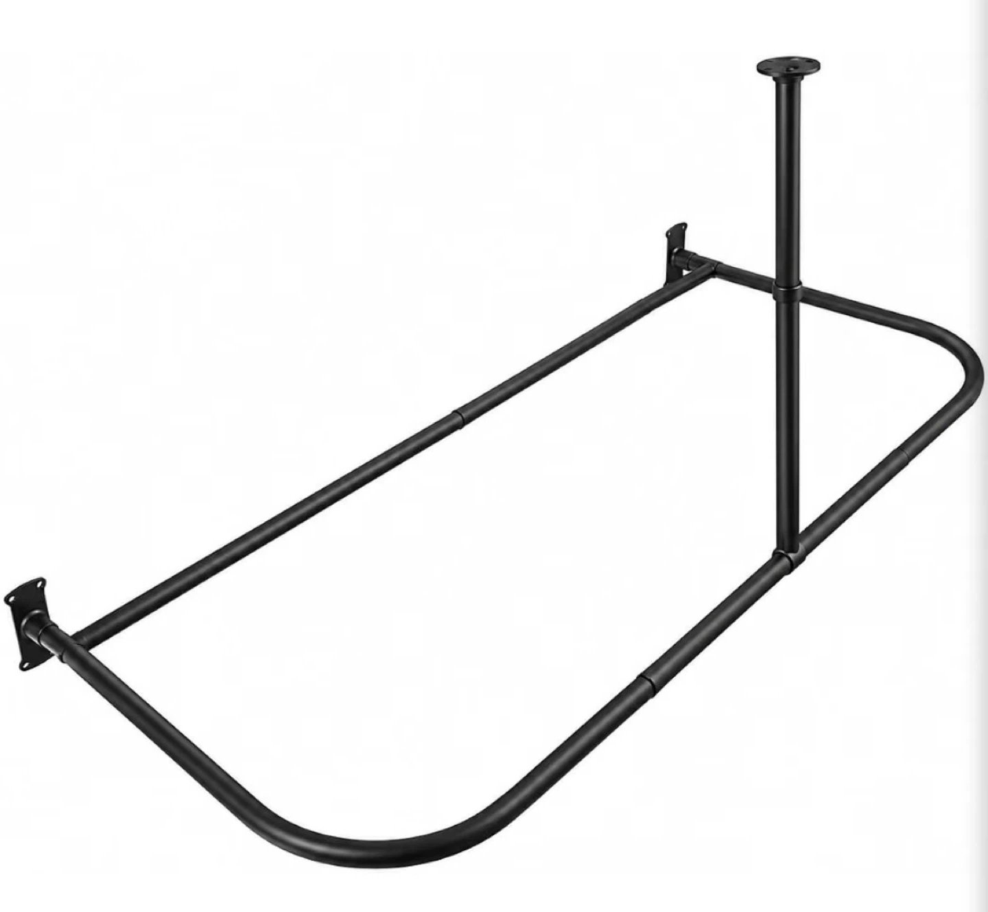 Utopia Alley D-Shaped Aluminum Shower Curtain Rod