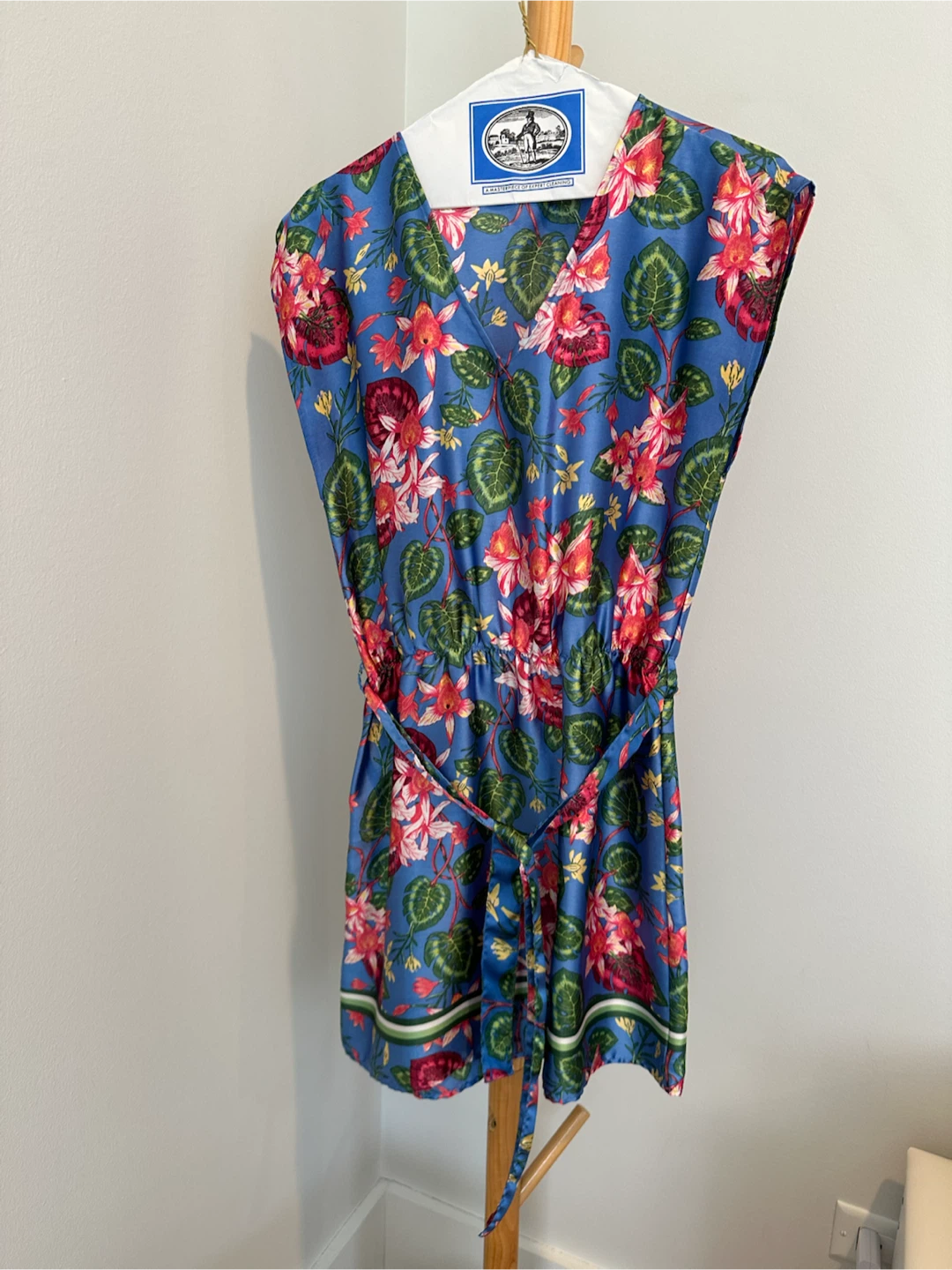 Floral Blue Sleeveless Dress