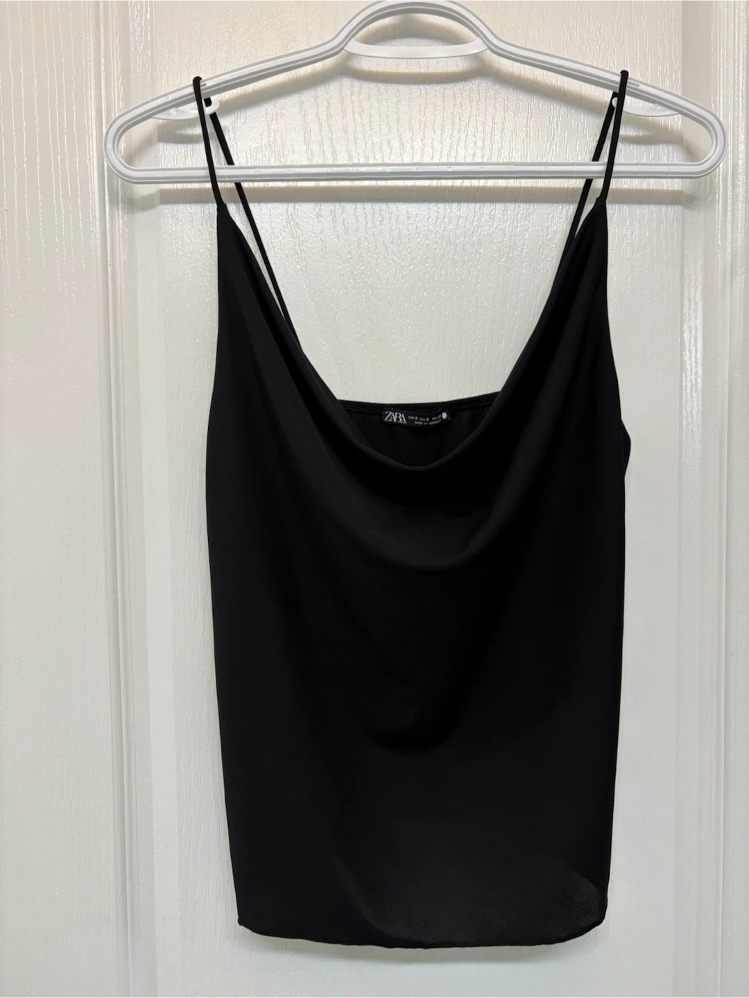 Zara Black Cowl Neck Cami Top