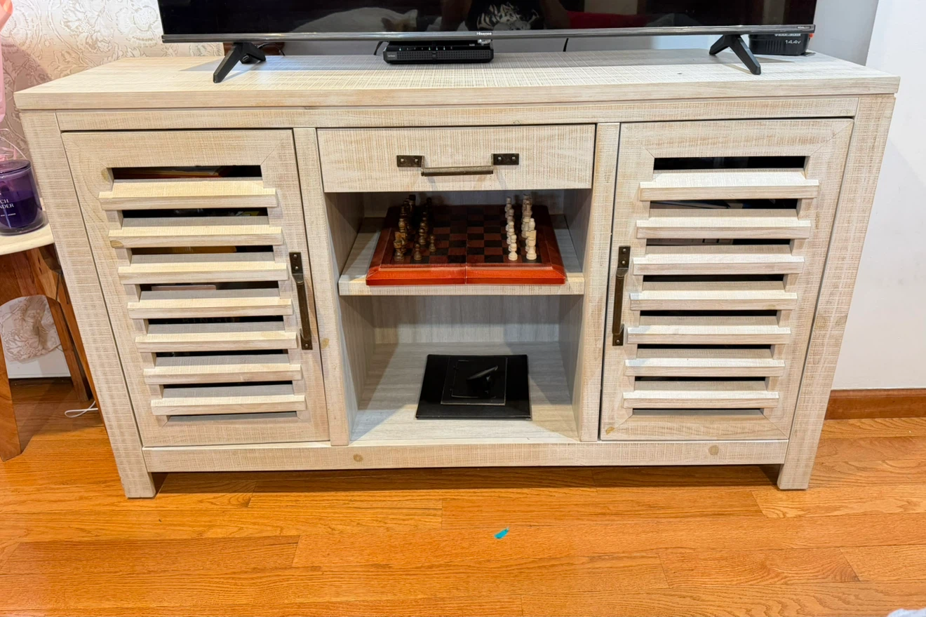 Rustic Louvered TV Stand