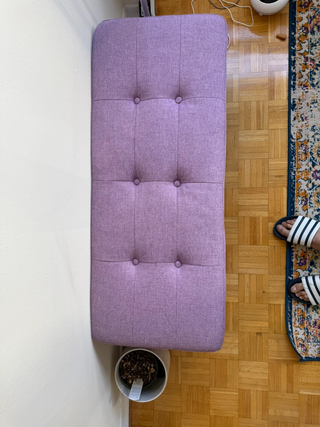 Lavender Tufted Storage Ottoman Bench - photo 2