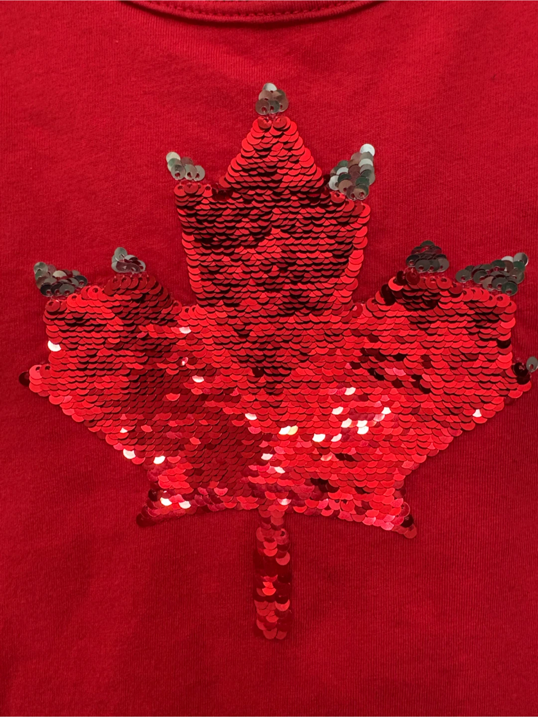 Red Maple Leaf Sequin Tank Top - photo 2