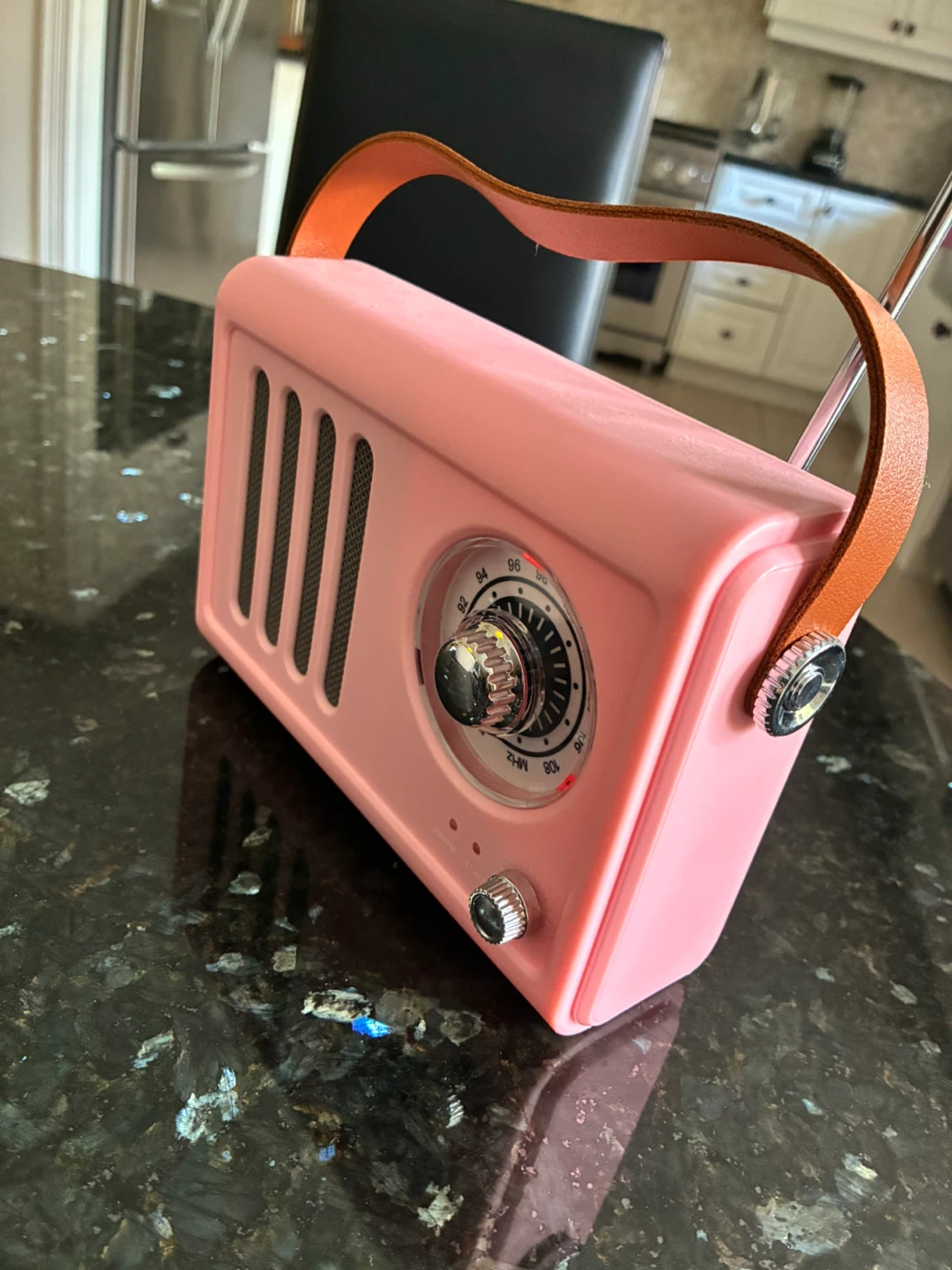Pink Portable Retro Bluetooth Speaker and FM Radio