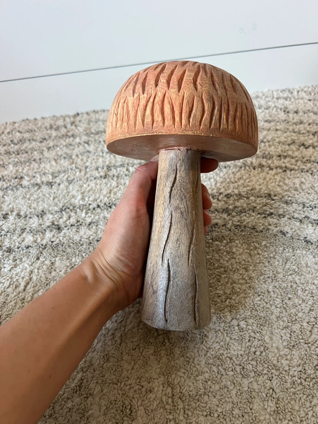 Decorative  wooden mushroom - photo 2