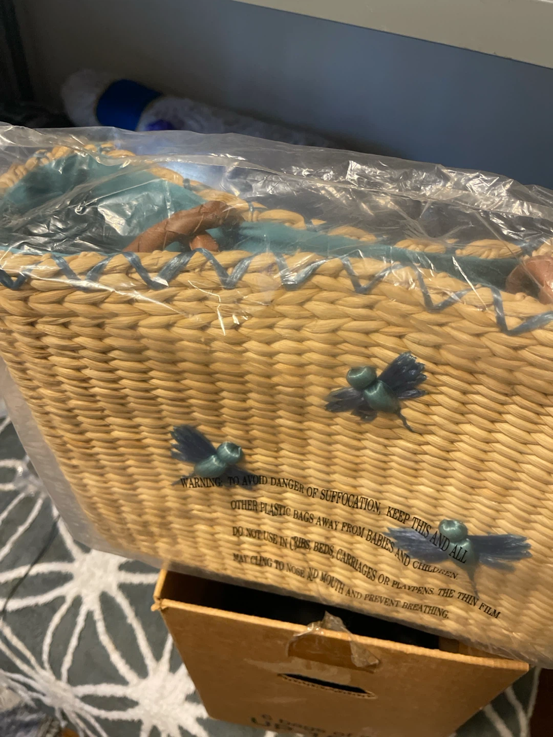 New Woven Cornhusk Tote Bag with Dragonfly Accents - photo 2