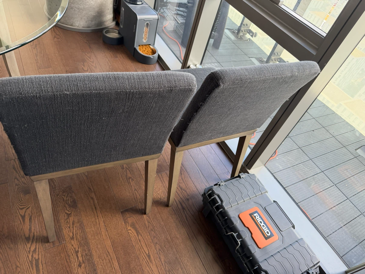 4 Grey Upholstered Dining Chairs - OBO - photo 3