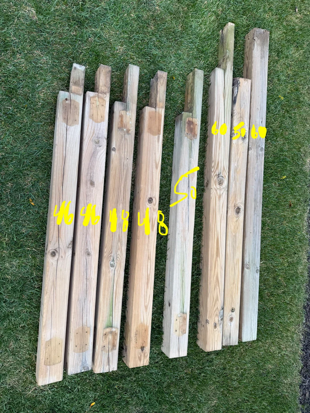 Assorted Pressure Treated Wood Posts