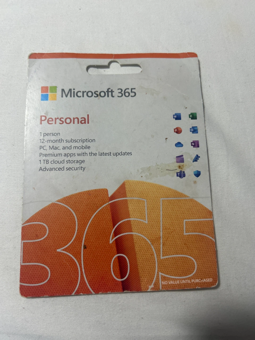 Microsoft 365 Personal 12-Month Subscription Card