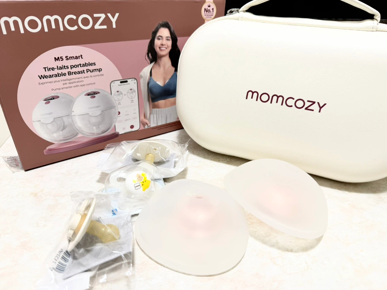 Momcozy M5 Smart Wearable Breast Pump – Gently Used - photo 2