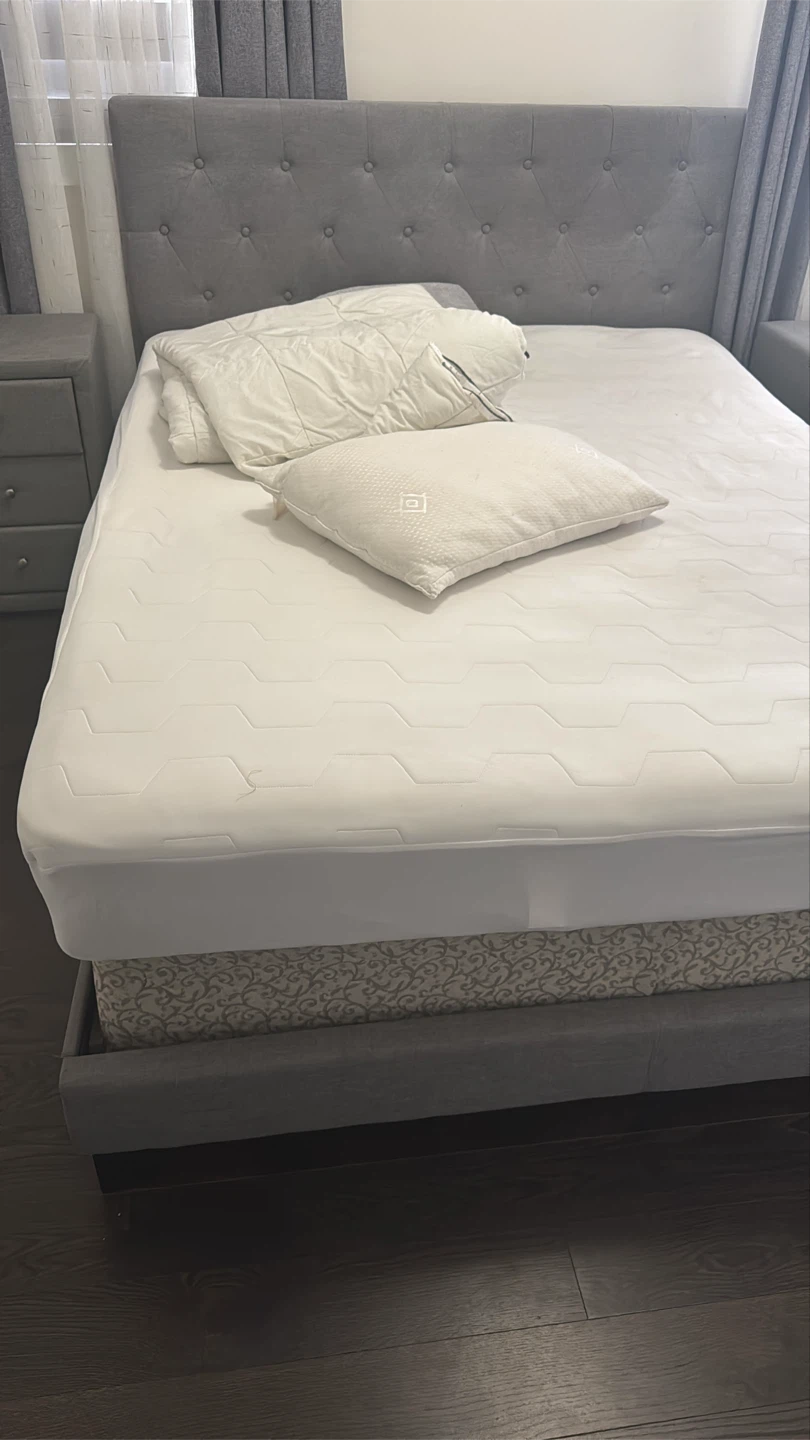 Grey Upholstered Bed Frame