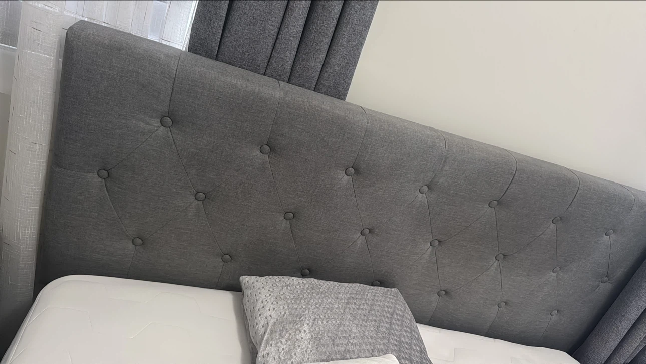 Grey Upholstered Bed Frame - photo 3