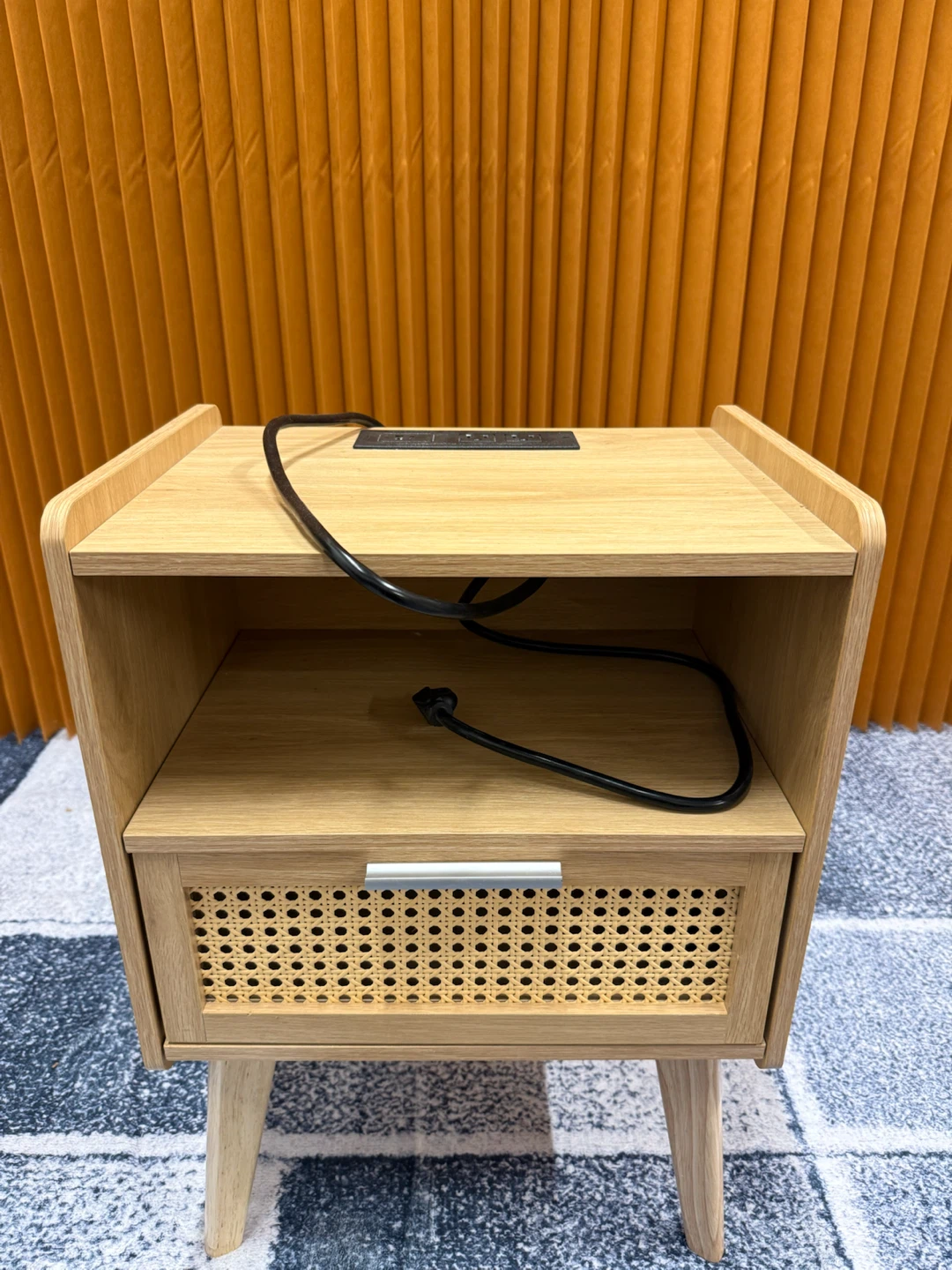 Modern Nightstand with Charging Station