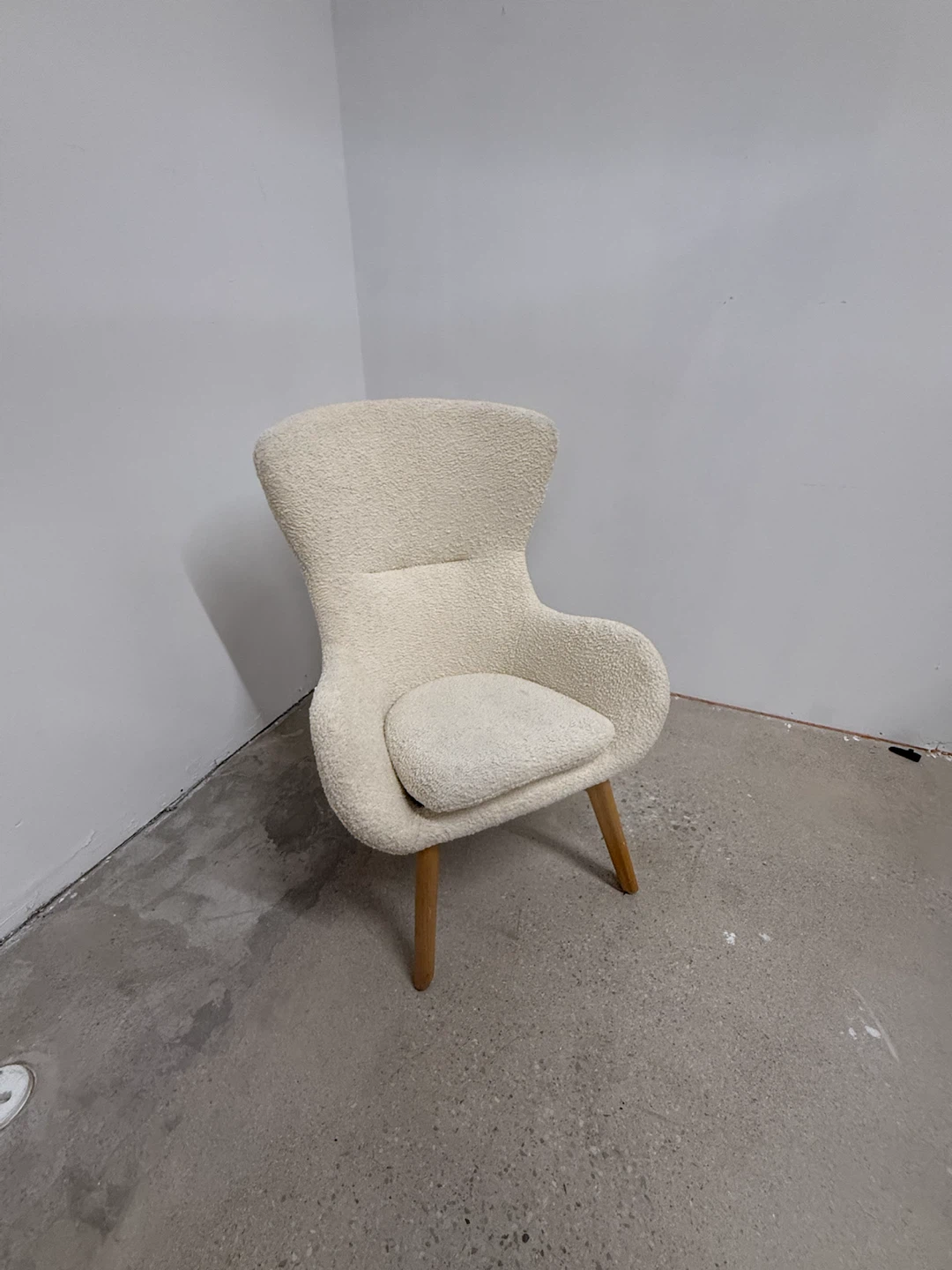 Cream Bouclé Accent Chair