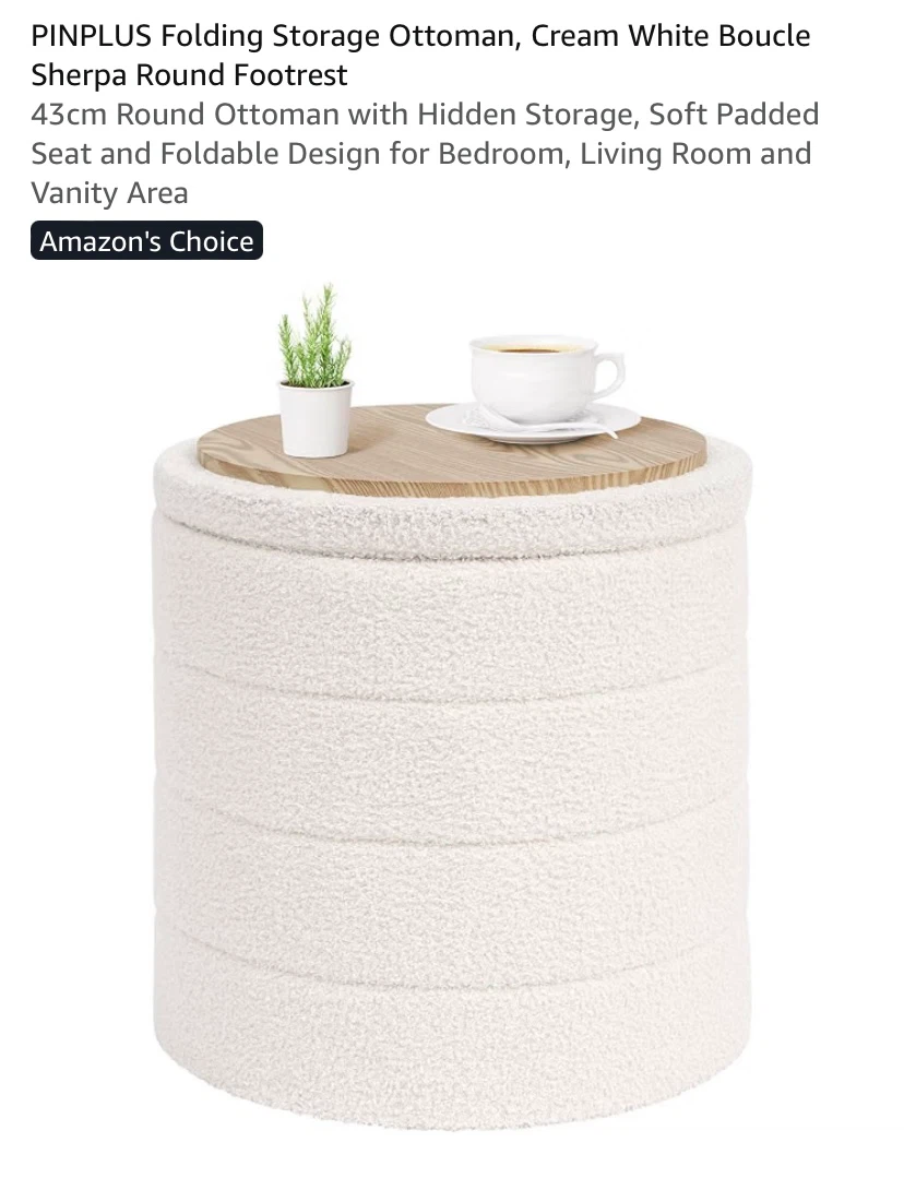 New Storeage Ottamon / Side Table Cream Medium