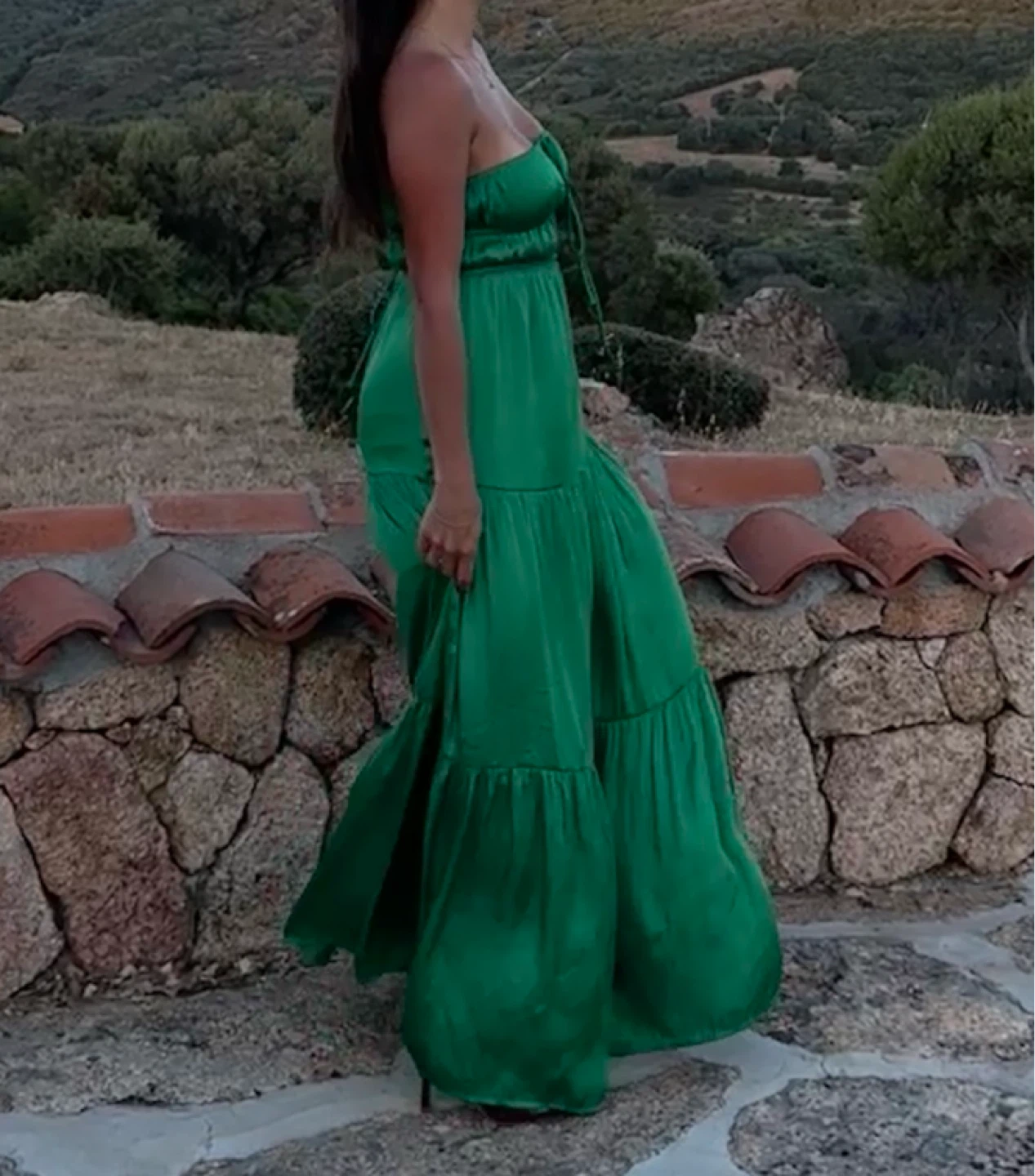 Emerald green maxi dress