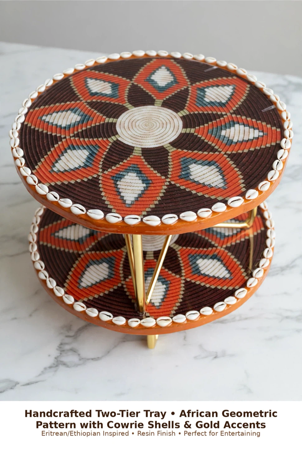 Handcrafted Two-Tier Tray