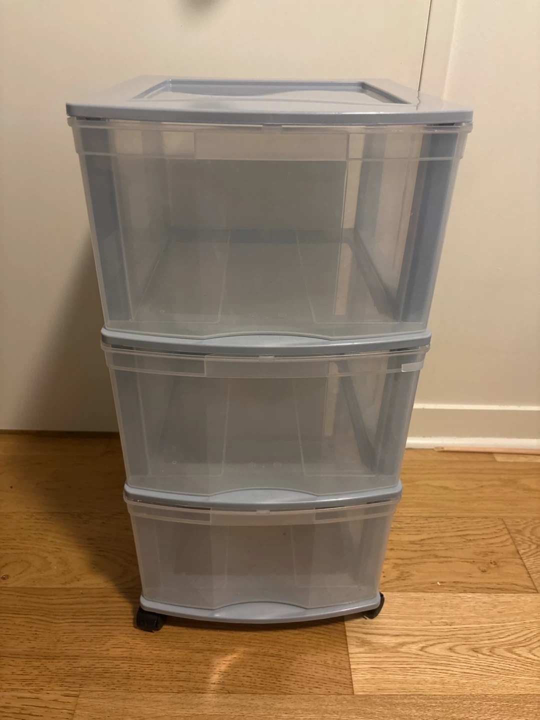 3-Drawer Clear Plastic Storage Unit